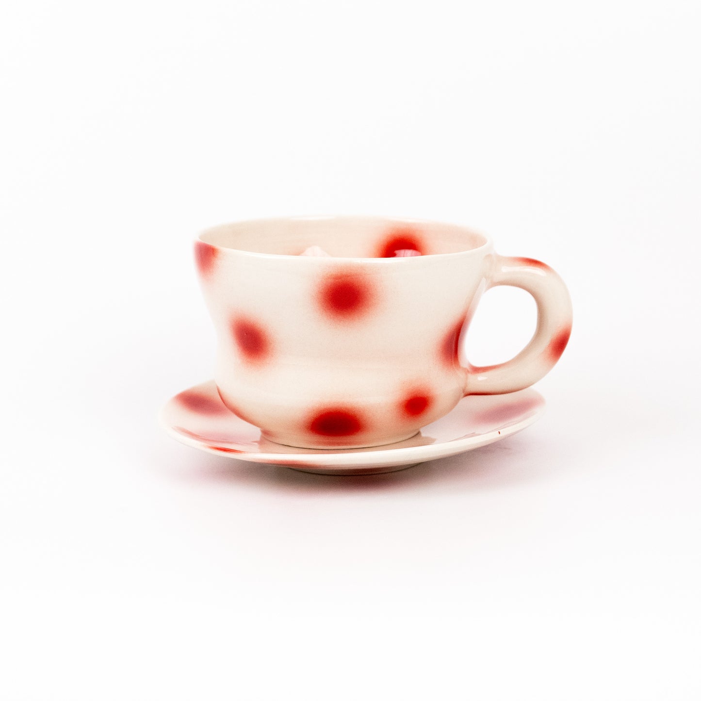 spray gun dot mug & saucer