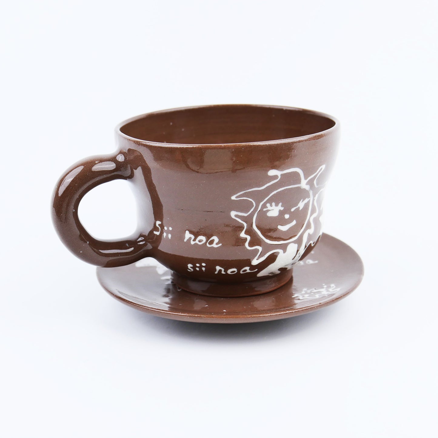 Mud doodle mug & saucer