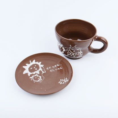 Mud doodle mug & saucer