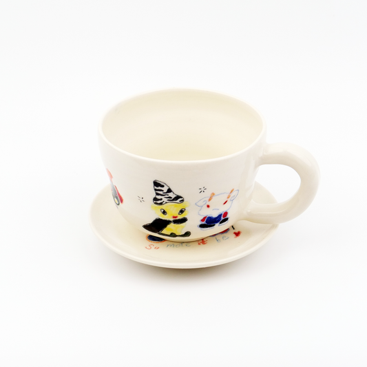 Doodles mug &saucer