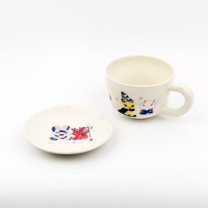 Doodles mug &saucer