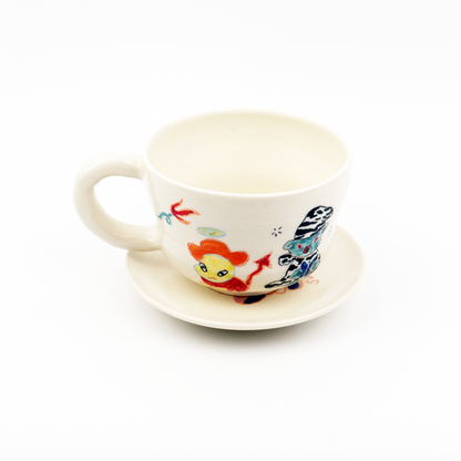 Doodles mug &saucer