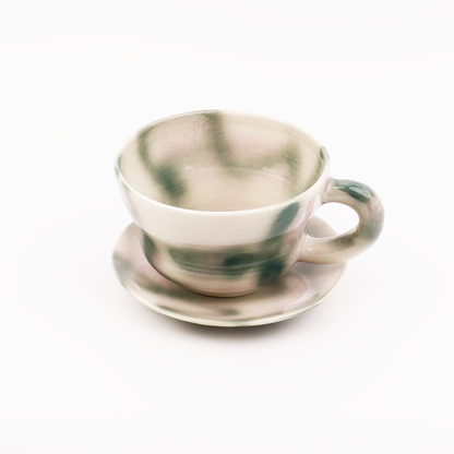 Spray gun mug &saucer
