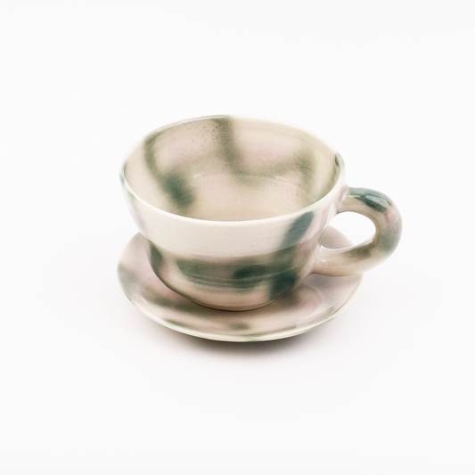 Spray gun mug &saucer