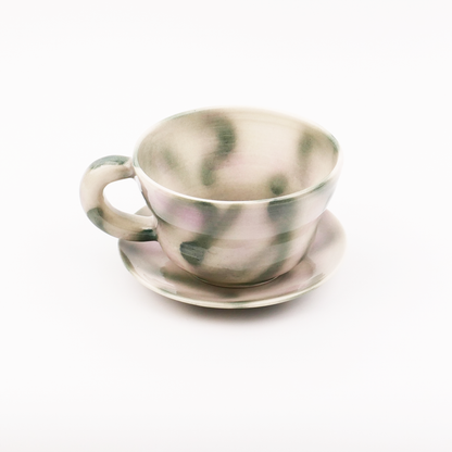 Spray gun mug &saucer