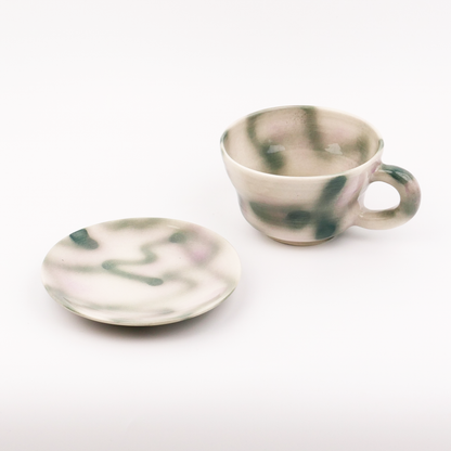 Spray gun mug &saucer