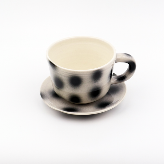 Spray gun mug & saucer