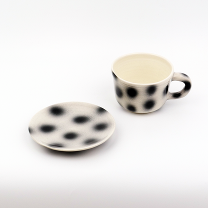 Spray gun mug & saucer