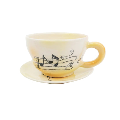 Spray gun Doodles mug & saucer